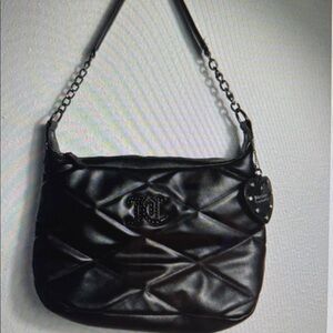 Juicy Couture Brighter Than a Diamond Small Minimalist Hobo Bag Black Liquorice